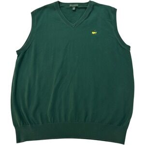 Masters Collection Mens XXL Green Pima Cotton V-Neck Golf Sweater Vest Logo